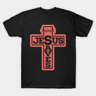 Christian cross. Jesus saves. T-Shirt